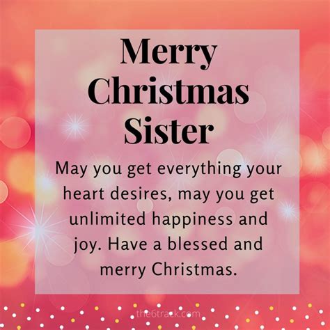 merry christmas wishes for sister